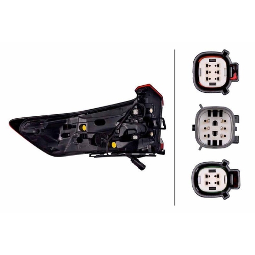 HELLA Heckleuchte 2SK 015 561-121 für VOLVO, rechts