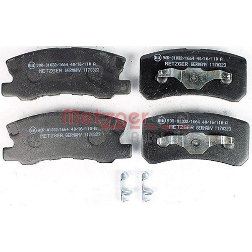 Bremsbelagsatz, Scheibenbremse METZGER 1170323 f&uuml;r MITSUBISHI, Hinterachse