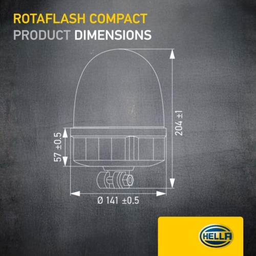 HELLA Blitz-Kennleuchte 2XD 013 878-011 f&uuml;r AEBI DAF FRUEHAUF VOLVO FAUN HOLDER