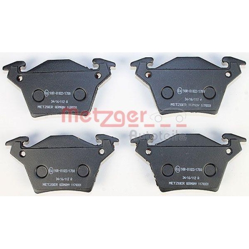Bremsbelagsatz, Scheibenbremse METZGER 1170331 f&uuml;r MERCEDES-BENZ, Hinterachse