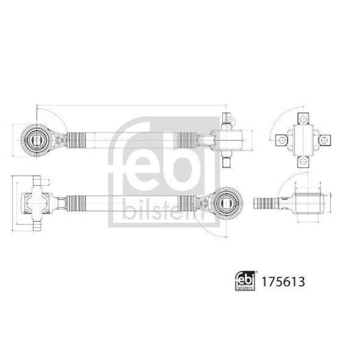 FEBI BILSTEIN Lenker, Radaufh&auml;ngung 175613 f&uuml;r MERCEDES-BENZ EVOBUS, Hinterachse