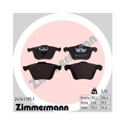 Bremsscheibe ZIMMERMANN 610.3707.52 SPORT Z für VOLVO, Vorderachse