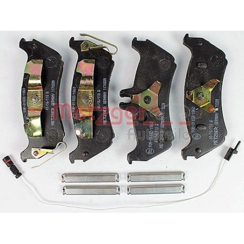 Bremsbelagsatz, Scheibenbremse METZGER 1170339 f&uuml;r MERCEDES-BENZ, Hinterachse