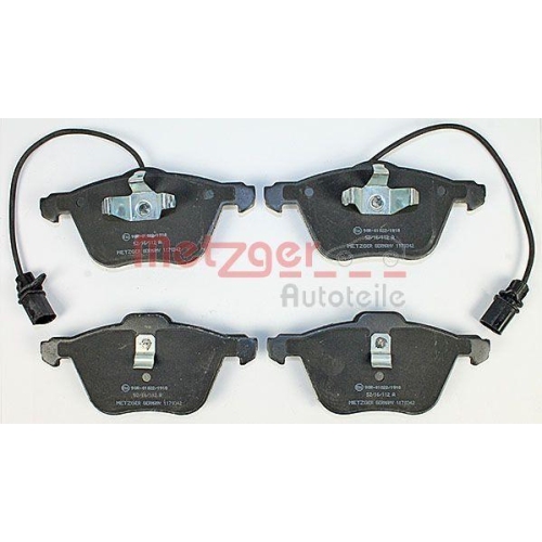 Bremsbelagsatz, Scheibenbremse METZGER 1170342 f&uuml;r FORD VAG, Vorderachse