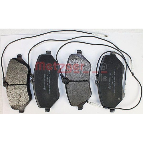 Bremsbelagsatz, Scheibenbremse METZGER 1170346 f&uuml;r PEUGEOT, Vorderachse