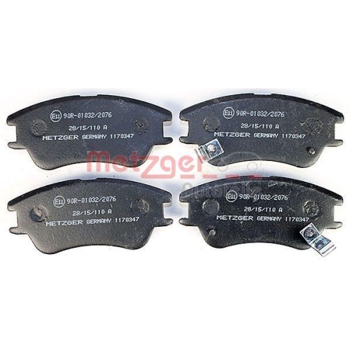 Bremsbelagsatz, Scheibenbremse METZGER 1170347 f&uuml;r HYUNDAI, Vorderachse