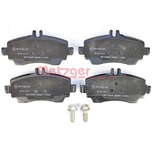 Bremsbelagsatz, Scheibenbremse METZGER 1170353 f&uuml;r MERCEDES-BENZ, Vorderachse