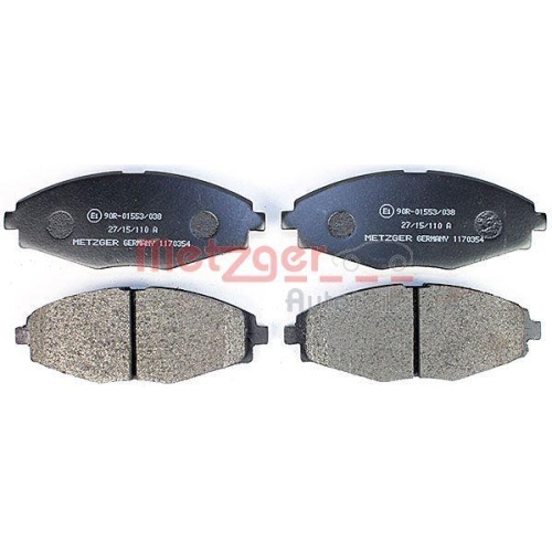 Bremsbelagsatz, Scheibenbremse METZGER 1170354 f&uuml;r DAEWOO, Vorderachse