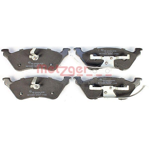 Bremsbelagsatz, Scheibenbremse METZGER 1170355 f&uuml;r CHRYSLER, Hinterachse