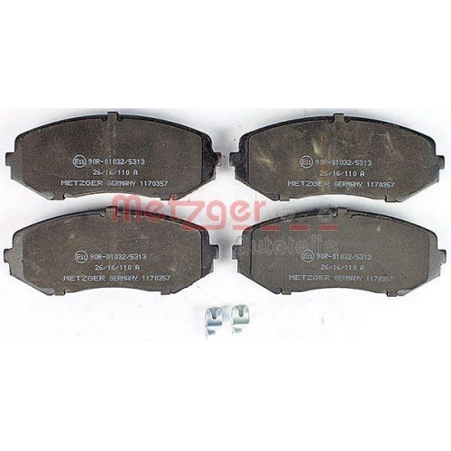 Bremsbelagsatz, Scheibenbremse METZGER 1170357 f&uuml;r SUZUKI, Vorderachse