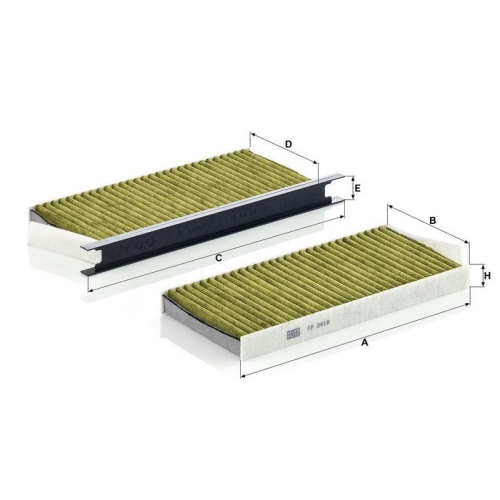 Filter, Innenraumluft MANN-FILTER FP 2418-2 FreciousPlus f&uuml;r MERCEDES-BENZ OPEL