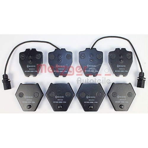 Bremsbelagsatz, Scheibenbremse METZGER 1170364 f&uuml;r VAG, Vorderachse