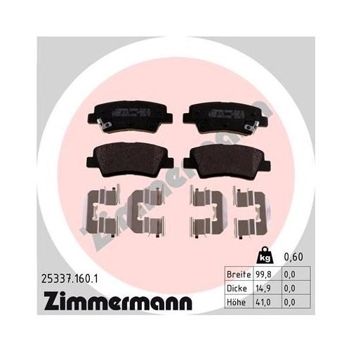 Bremsscheibe ZIMMERMANN 285.3526.20 COAT Z für HYUNDAI, Hinterachse