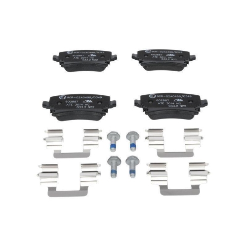 Bremsbelagsatz, Scheibenbremse ATE 13.0460-2887.2 f&uuml;r VAG, Hinterachse