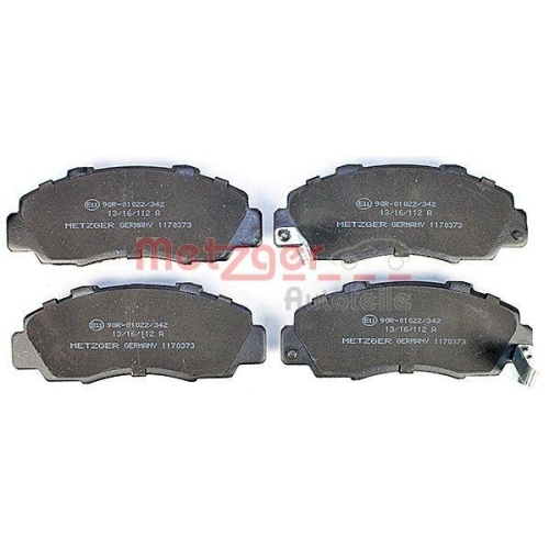 Bremsbelagsatz, Scheibenbremse METZGER 1170373 f&uuml;r HONDA ROVER, Vorderachse