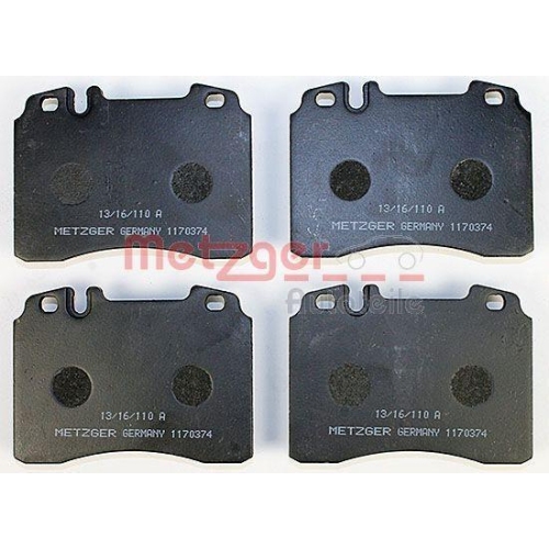 Bremsbelagsatz, Scheibenbremse METZGER 1170374 f&uuml;r MERCEDES-BENZ, Vorderachse