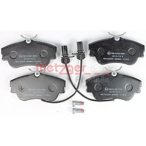 Bremsbelagsatz, Scheibenbremse METZGER 1170376 f&uuml;r VAG, Vorderachse