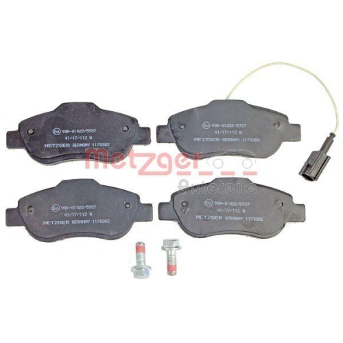 Bremsbelagsatz, Scheibenbremse METZGER 1170382 f&uuml;r FIAT FORD, Vorderachse