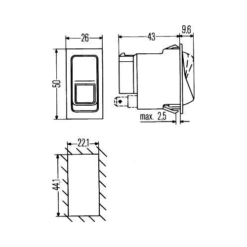 HELLA Schalter 6GM 004 570-221 für AEBI VAN HOOL HOLDER LIEBHERR DEMAG GOLDHOFER