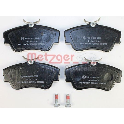 Bremsbelagsatz, Scheibenbremse METZGER 1170389 f&uuml;r VAG, Vorderachse