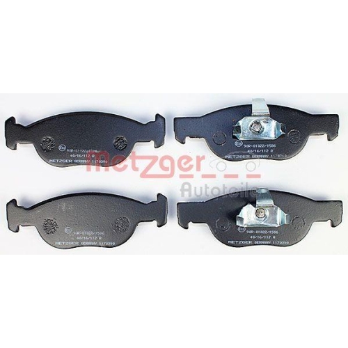 Bremsbelagsatz, Scheibenbremse METZGER 1170390 f&uuml;r FIAT, Vorderachse