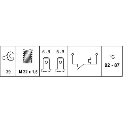 HELLA Temperaturschalter, K&uuml;hlerl&uuml;fter 6ZT 007 800-001 f&uuml;r ALFA ROMEO AUDI FIAT