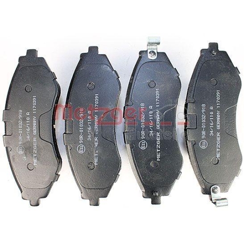 Bremsbelagsatz, Scheibenbremse METZGER 1170391 f&uuml;r DAEWOO, Vorderachse