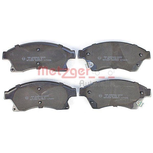 Bremsbelagsatz, Scheibenbremse METZGER 1170393 f&uuml;r OPEL, Vorderachse
