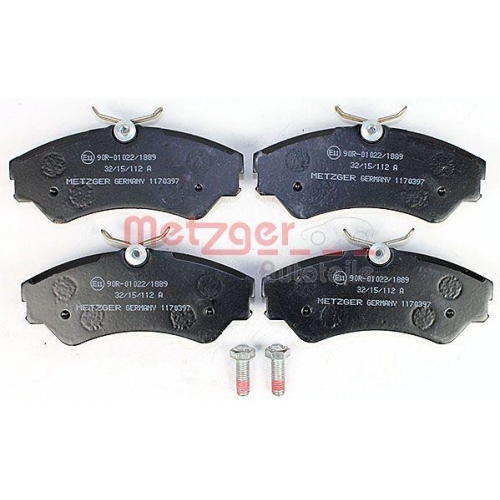 Bremsbelagsatz, Scheibenbremse METZGER 1170397 f&uuml;r VAG, Vorderachse
