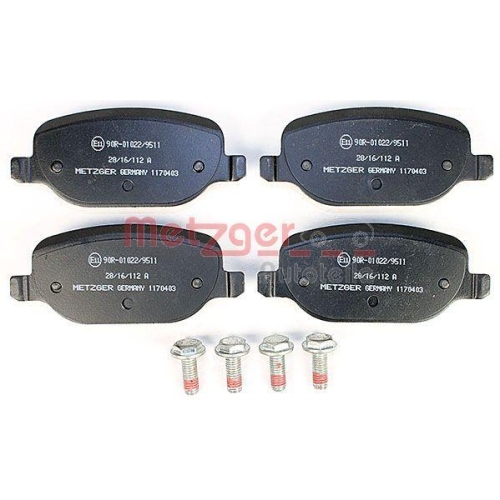 Bremsbelagsatz, Scheibenbremse METZGER 1170403 f&uuml;r ALFA ROMEO LANCIA
