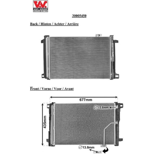 Kondensator, Klimaanlage VAN WEZEL 30005450 für MERCEDES-BENZ