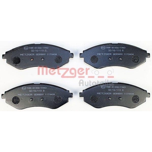 Bremsbelagsatz, Scheibenbremse METZGER 1170404 f&uuml;r CHEVROLET, Vorderachse