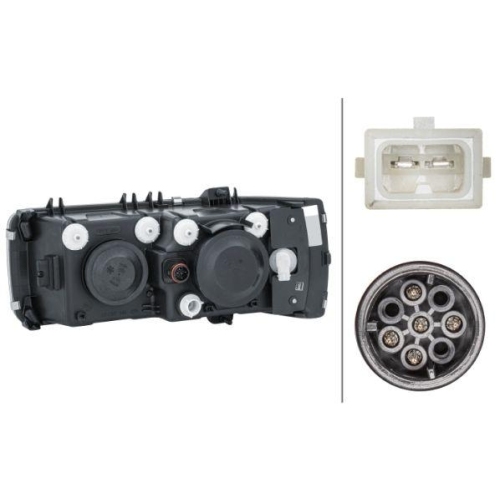 HELLA Hauptscheinwerfer 1EJ 247 046-041 für DAF SCHWARZMÜLLER SOR, rechts