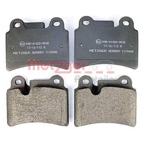 Bremsbelagsatz, Scheibenbremse METZGER 1170408 f&uuml;r VAG, Hinterachse