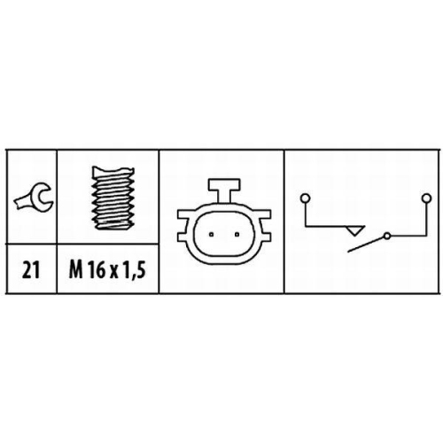HELLA Schalter, R&uuml;ckfahrleuchte 6ZF 181 612-061 f&uuml;r FORD MAZDA MITSUBISHI NISSAN