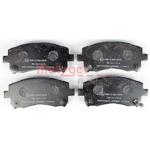 Bremsbelagsatz, Scheibenbremse METZGER 1170416 f&uuml;r SUBARU, Vorderachse