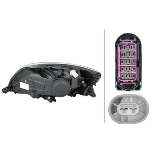 HELLA Hauptscheinwerfer 1ED 010 417-341 für SKODA, rechts