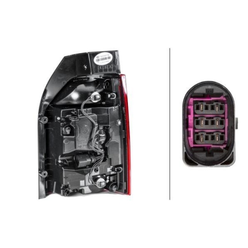HELLA Heckleuchte 2SK 012 337-071 für VW, links, für Fahrzeuge mit Heckklappe