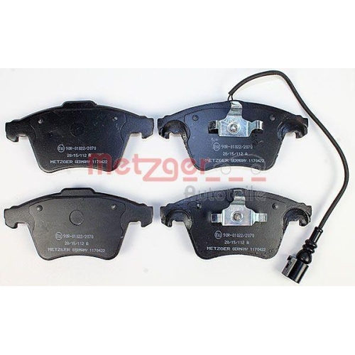 Bremsbelagsatz, Scheibenbremse METZGER 1170422 f&uuml;r VW, Vorderachse