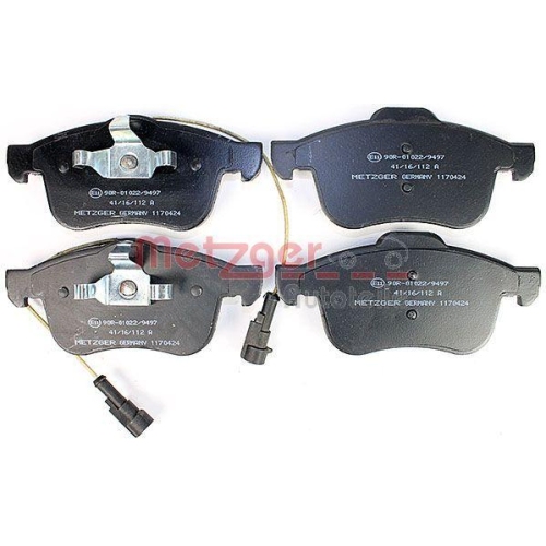 Bremsbelagsatz, Scheibenbremse METZGER 1170424 f&uuml;r ALFA ROMEO, Vorderachse