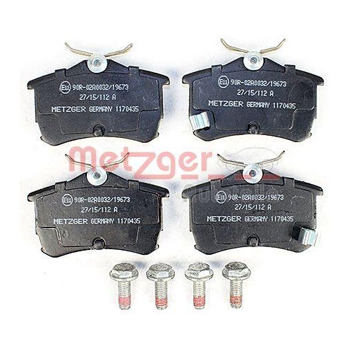 Bremsbelagsatz, Scheibenbremse METZGER 1170435 f&uuml;r HONDA, Hinterachse