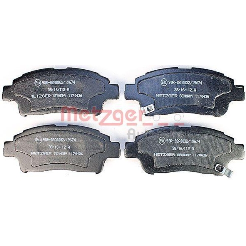 Bremsbelagsatz, Scheibenbremse METZGER 1170436 f&uuml;r TOYOTA, Vorderachse