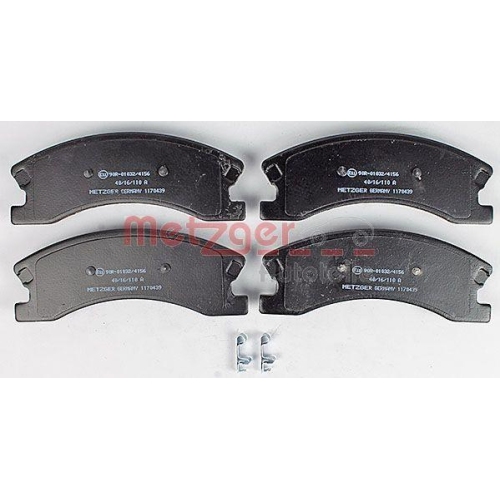 Bremsbelagsatz, Scheibenbremse METZGER 1170439 f&uuml;r JEEP, Vorderachse