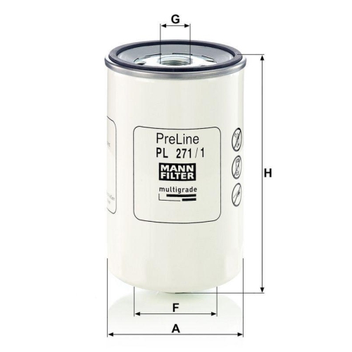 MANN-FILTER PL 271/1 Kraftstofffilter f&uuml;r BOMAG HITACHI LIEBHERR PERKINS CLAAS