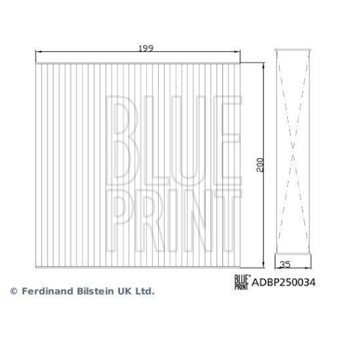 Filter, Innenraumluft BLUE PRINT ADBP250034 f&uuml;r SSANGYONG KG MOBILITY