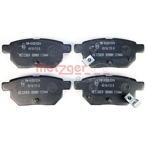 Bremsbelagsatz, Scheibenbremse METZGER 1170444 GREENPARTS f&uuml;r TOYOTA