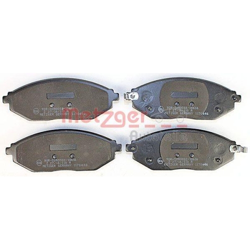 Bremsbelagsatz, Scheibenbremse METZGER 1170446 f&uuml;r CHEVROLET, Vorderachse