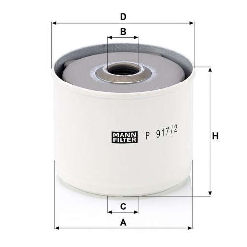 MANN-FILTER P 917/2 x Kraftstofffilter f&uuml;r PERKINS CLAAS CATERPILLAR LANDINI