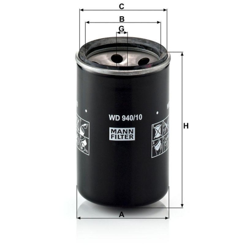 Filter, Arbeitshydraulik MANN-FILTER WD 940/10 f&uuml;r GMC VOLVO CASE IH JOHN DEERE