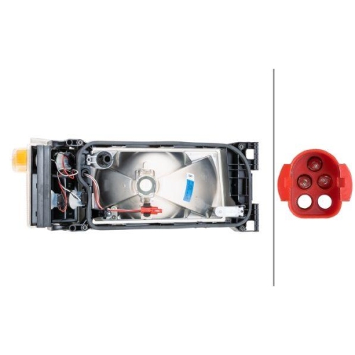 HELLA Hauptscheinwerfer 1EG 007 150-091 für DAF SCANIA SCHWARZMÜLLER, links